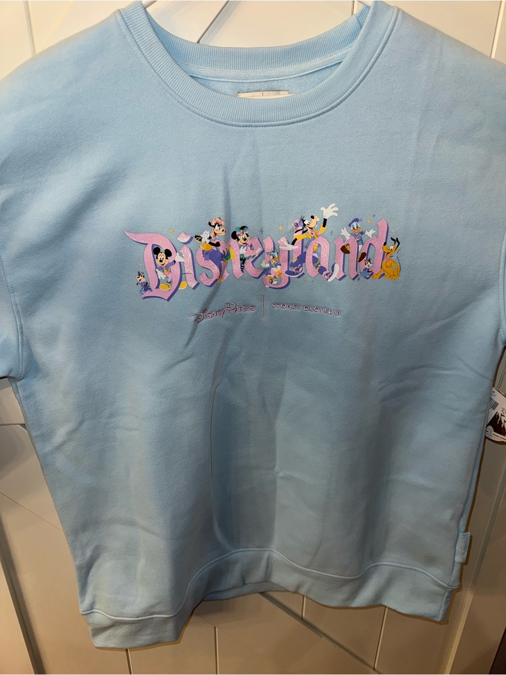 Disney Parks Stoney Clover Lane Disneyland Pale Blue Sweatshirt XL NWT